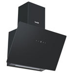 Baridi DH105 Angled Chimney Cooker Hood Touch Controls, Filter 60cm Black Glass