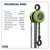 Sealey CB1000E 2.5m Chain Block 1 Tonne