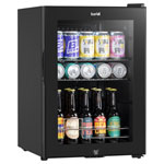 Baridi DH62 Beer & Drinks Fridge with LED Light, Black and Glass Door 60L
