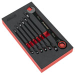 Sealey AK63941B Premier Black Combination Ratchet Spanner Set 7pc