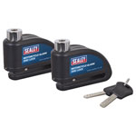 Sealey DL5052 Motorcycle Alarm Disc Lock - Pair