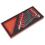 Sealey TBT51 Premier Deep Offset Spanner Set with Tool Tray 8pc