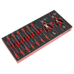 Sealey TBT67 Premier Precision Screwdriver & Mini Pliers Set with Tool Tray 17pc
