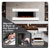Baridi DH112 Wall Mounting Electric Fireplace with LED Flame Effect 52 - Grey