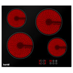 Baridi DH131 Integrated Ceramic Hob with 4 Cooking Zones 60cm - Black Glass