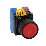 IDEC YW1B-A1E01R 22mm Maintained Pushbutton Black bezel Red button