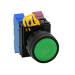 IDEC YW1B-A1E10G 22mm Maintained Pushbutton Black bezel Green button
