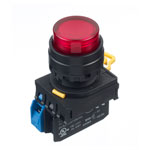 IDEC YW1L-A2E01Q4R 22mm Maintained Pushbutton Black bezel Red button 24V