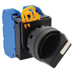 IDEC YW1S-33E20 22mm Selector Switch 3-Position Spring-return Black Bezel 2xN/O
