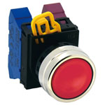 IDEC YW4B-M1R 22mm momentary operator Metal Finsh bezel Red button