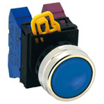 IDEC YW4B-M1S 22mm momentary operator Metal Finsh bezel Blue button