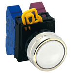 IDEC YW4B-M1W 22mm momentary operator Metal Finsh bezel White button