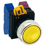 IDEC YW4B-M1Y 22mm momentary operator Metal Finsh bezel Yellow button