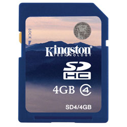 Kingston SD4/4GB 4GB SDHC Class 4 Flash Memory Card