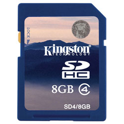Kingston SD4/8GB 8GB SDHC Class 4 Flash Memory Card