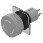 EAO 51-252.0268 Stop switch with twist release grey LL 2NC U D25 gold
