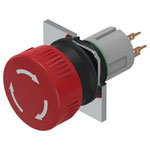 EAO 51-256.026 Stop switch with twist release red LL 1NC U D25 gold