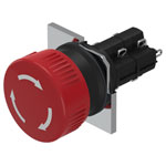 EAO 51-259.025 Stop switch with twist release red SA 2NC+2NO ST D25 gold/silver