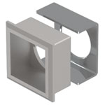 EAO 61-9930.4 Front bezel-set, flush mounting silver 24x24 alu look