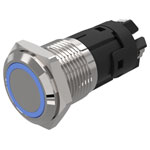 EAO 82-4152.1124 16mm Illum PB St.Steel flush Screw Mom. Ag Ring Blue 24VAC/DC