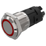 EAO 82-4152.2113 16mm Illum PB St.Steel flush Screw Main. Ag Ring Red 12VAC/DC