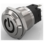 EAO 82-5161.1000.B002 19mm PButton St.Steel flush/raised Solder Mom. Ag Contacts