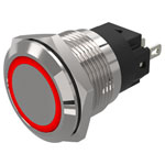 EAO 82-5551.0113 19mm Indicator Alu flush/flush Solder Ring Red 12VAC/DC