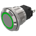 EAO 82-5551.0134 19mm Indicator Alu flush/flush Solder Ring Green 24 V AC/DC