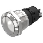 EAO 82-5572.1000 19 mm Pushbutton Alu flush/convex Screw Momentary Ag Contacts