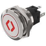 EAO 82-6151.1A14.B006 22mm Illum PB Symbol-Door Open Solder Mom. Red 24VDC LED
