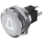 EAO 82-6151.1A54.B005 22mm Illum PB Symbol-Bell Solder Mom. White 24VDC LED