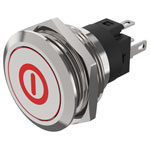 EAO 82-6151.2A14.B001 22mm Illum PB Symbol-ON/OFF Solder Maint Red 24VDC LED