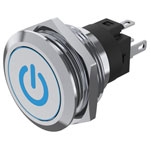 EAO 82-6151.2A24.B002 22mm Illum PB Symbol-Standby Solder Maint Blue 24VDC LED
