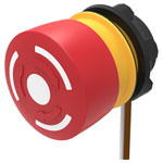 EAO 84-5220.0040 E-Stop Pushbutton 1NC non-illum Maint 300mm cable Red/White