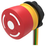 EAO 84-5340.0040 E-Stop Pushbutton 2NC non-illum Maint 300mm cable Grn ring
