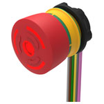EAO 84-5341.2B40 E-Stop Pushbutton 2NC Illum LED Red Maint 300mm cable Grn ring