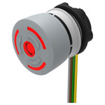 EAO 84-6221.2B40 Stop Pushbutton Grey 1NC illuminated LED Red cable 300mm