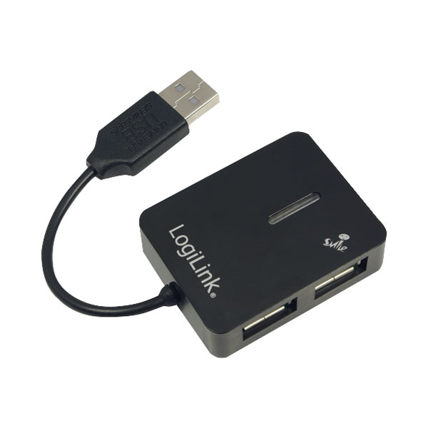 ® UA0139 Smile USB 2.0 4 Port Hub - Black