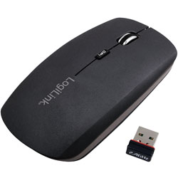 LogiLink® ID0051 Mouse Optical Wireless 2.4 GHz Black Flat-Style