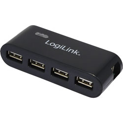LogiLink® UA0085 USB 2.0 Hub 4-Port With Power Supply Black