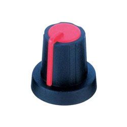 PB Fastener 3/02/TPN 3030407 Soft-Touch Knob 16mm Black Body Red Cap/Pointer