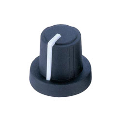 PB Fastener 3031347 Soft-Touch Knob 16mm Black Body/Cap Grey Pointer