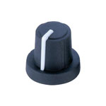 PB Fastener 3031347 Soft-Touch Knob 16mm Black Body/Cap Grey Pointer