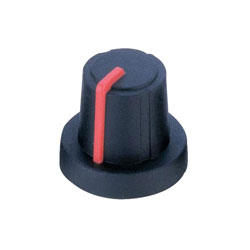 PB Fastener 3031355 Soft-Touch Knob 16mm Black Body/Cap Red Pointer