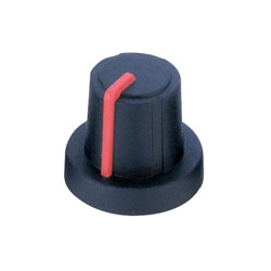 PB Fastener 3031730 Soft-Touch Knob 19mm Black Body/Cap Red Pointer