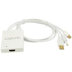 LogiLink® CV0043 Adaptor Mini DisplayPort + USB + Toslink Audio To HDMI