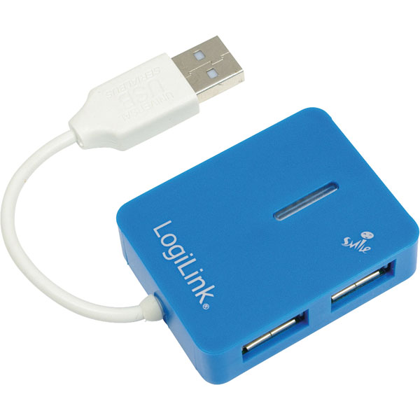 ® UA0136 USB 2.0 Hub 4-Port Smile Blue