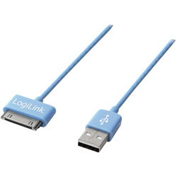 LogiLink® UA0164 USB Sync- & Charging Cable For iPod & iPhone Blue 1m