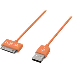 LogiLink® UA0167 USB Sync- & Charging Cable For iPod & iPhone Orange 1m