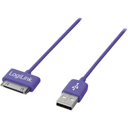 LogiLink® UA0168 USB Sync- & Charging Cable For iPod & iPhone Violet 1m
